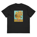 Black T-shirt Vincent Van Gogh S Vase With Twelve Sunflowers Famous Painting Signature