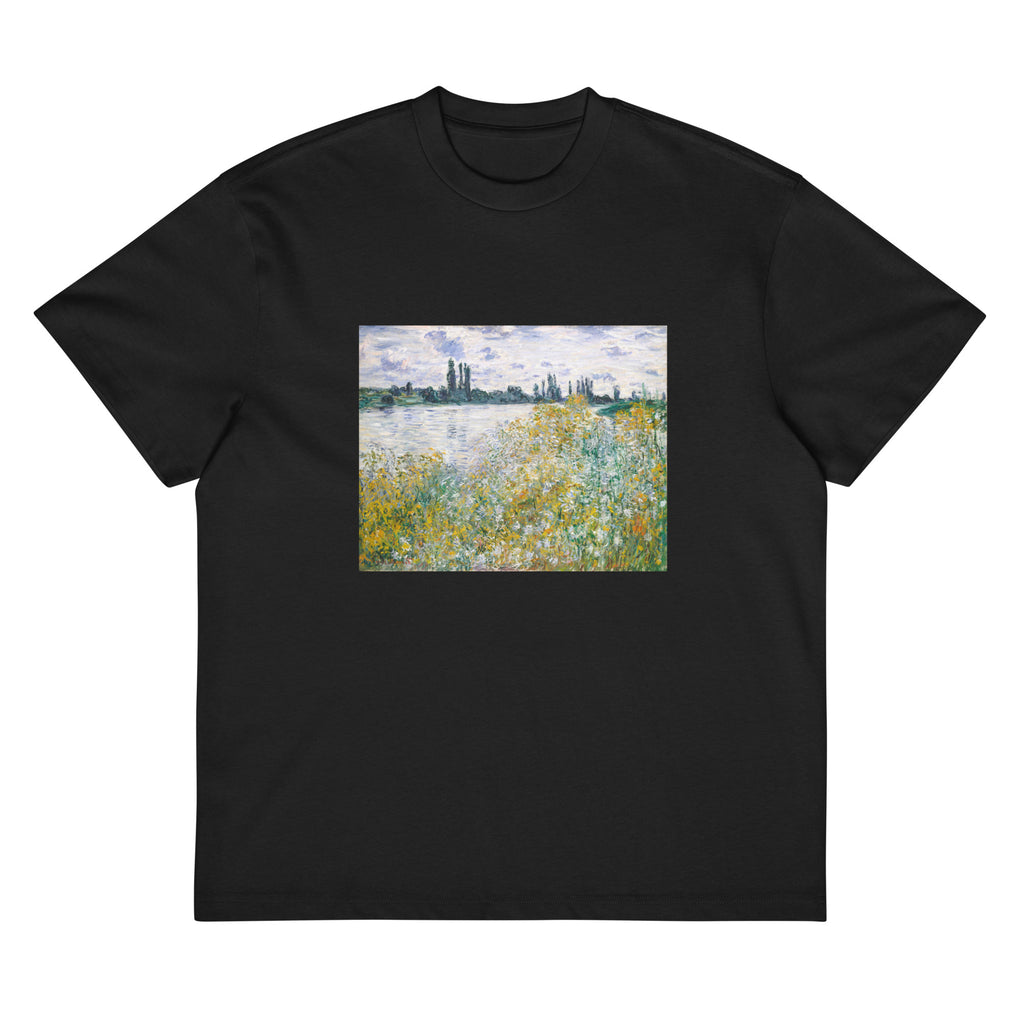 Black T-shirt Icirc Le Aux Fleurs Near Vetheuil Signature