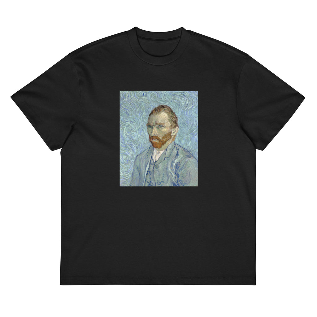 Black T-shirt Vincent Van Gogh S Self-Portrait Famous Painting Signature