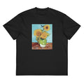 Black T-shirt Vincent Van Gogh S Vase With Three Sunflowers Famous Painting Signature