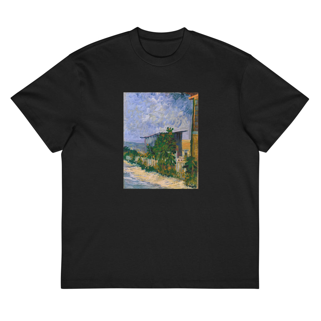 Black T-shirt Vincent Van Gogh S Shelter On Montmartre Famous Painting Signature