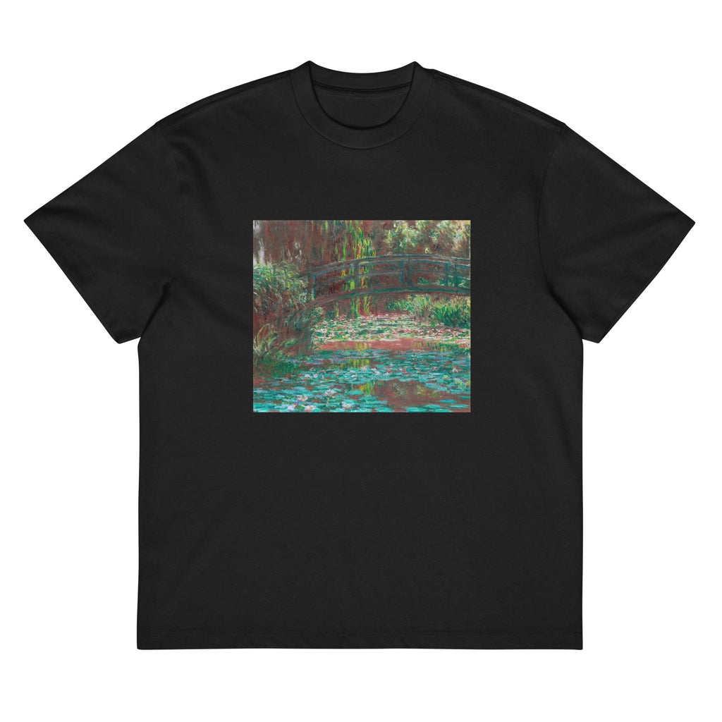 Black T-shirt Water Lily Pond Signature