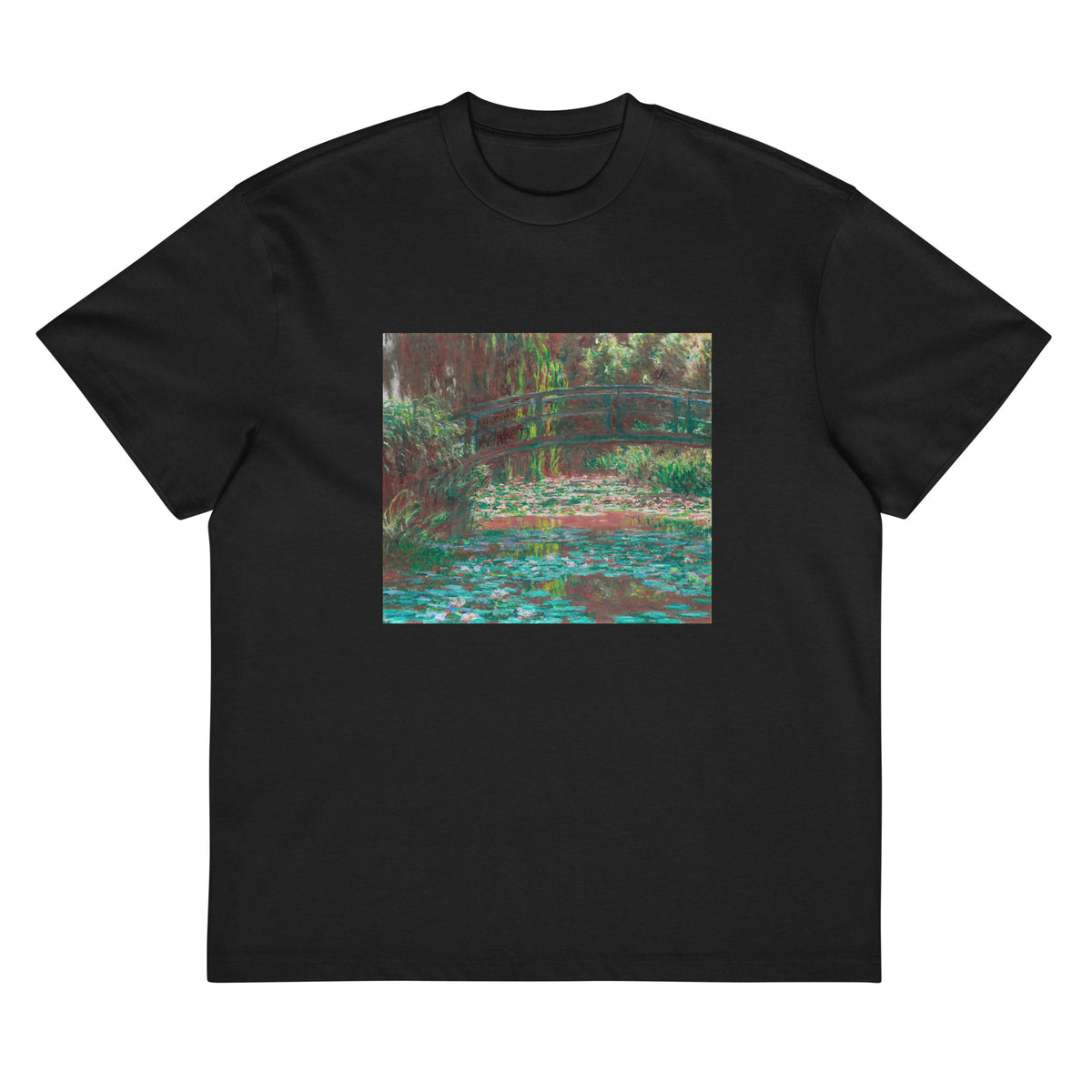 Black T-shirt Water Lily Pond Signature