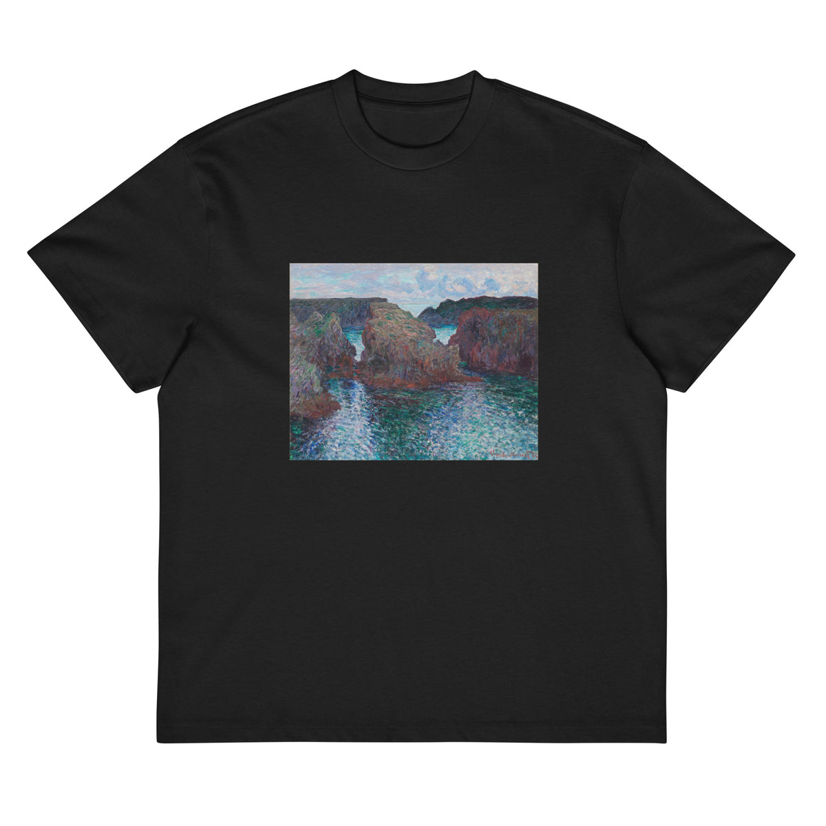 Black T-shirt Rocks At Port-Goulphar Belle- Icirc Le Signature