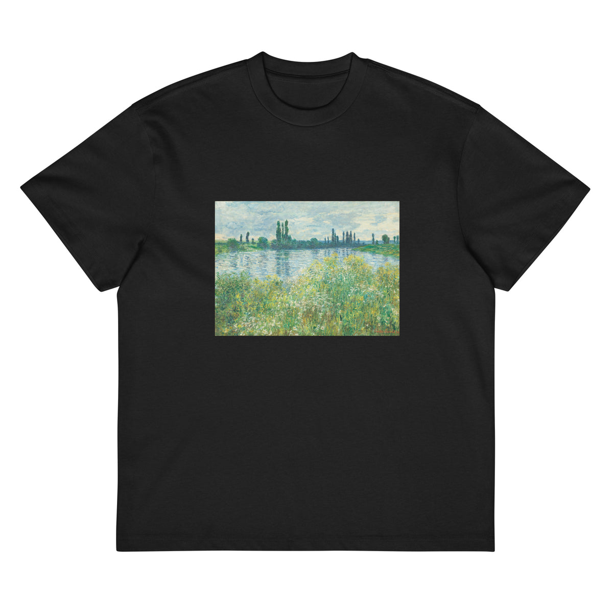 Black T-shirt Banks Of The Seine Vetheuil Signature