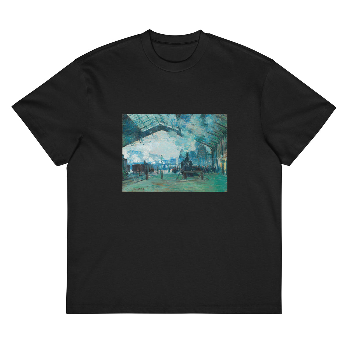 Black T-shirt Arrival Of The Normandy Train Gare Saint-Lazare Signature