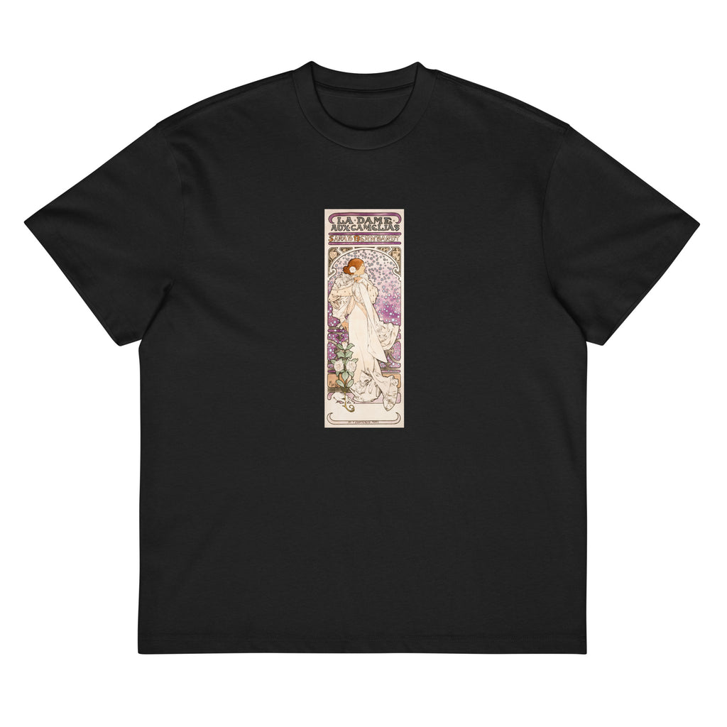 Black T-shirt La Dame Aux Camelias Sarah Bernhardt Signature