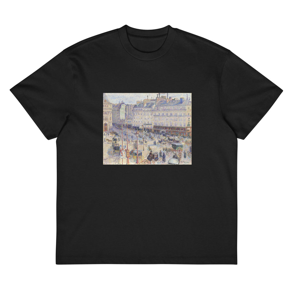 Black T-shirt The Place Du Havre Paris Signature
