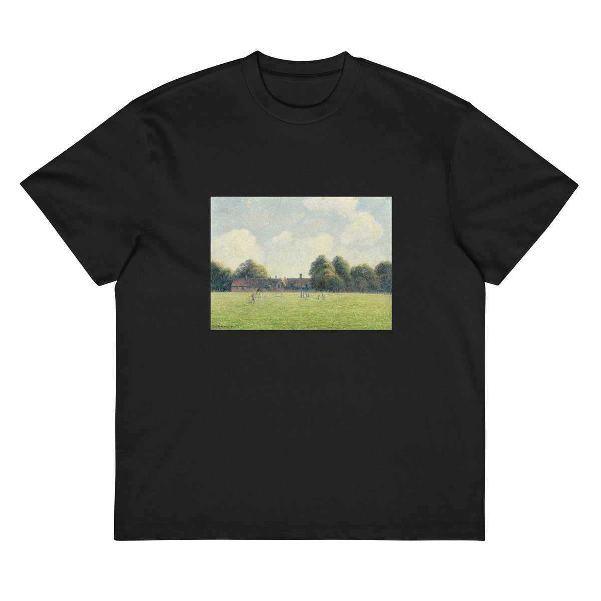 Black T-shirt Hampton Court Green Signature