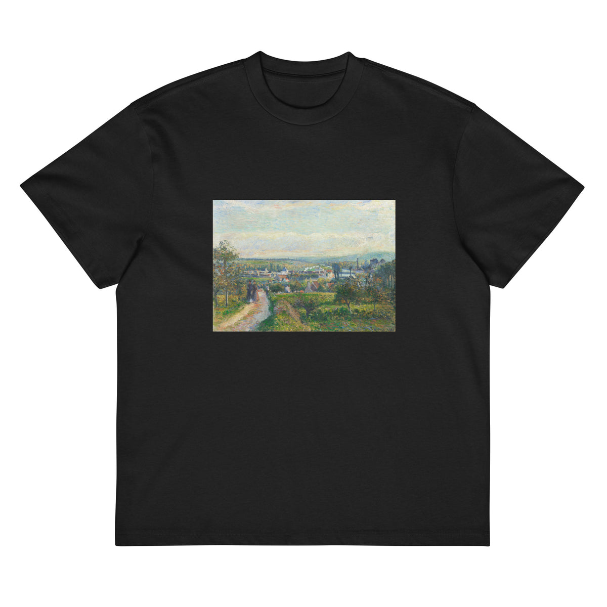 Black T-shirt View Of Saint-Ouen-L Aumone Signature