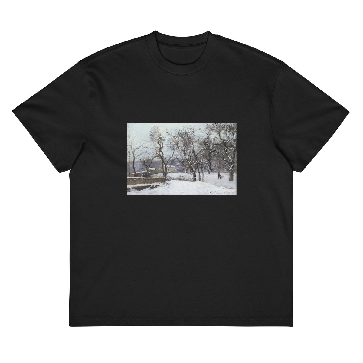 Black T-shirt Snow At Louveciennes Signature
