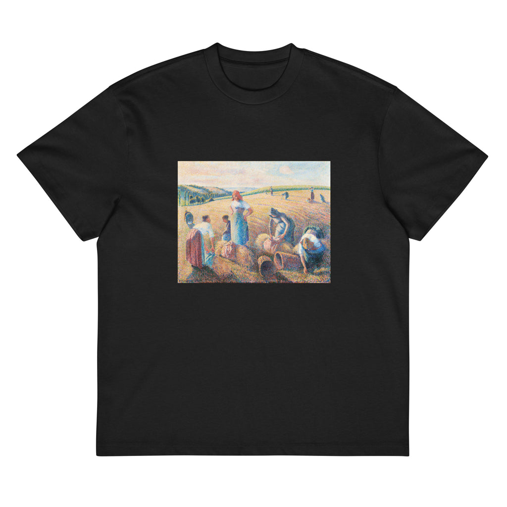 Black T-shirt The Gleaners Painting In High Resolution Signature