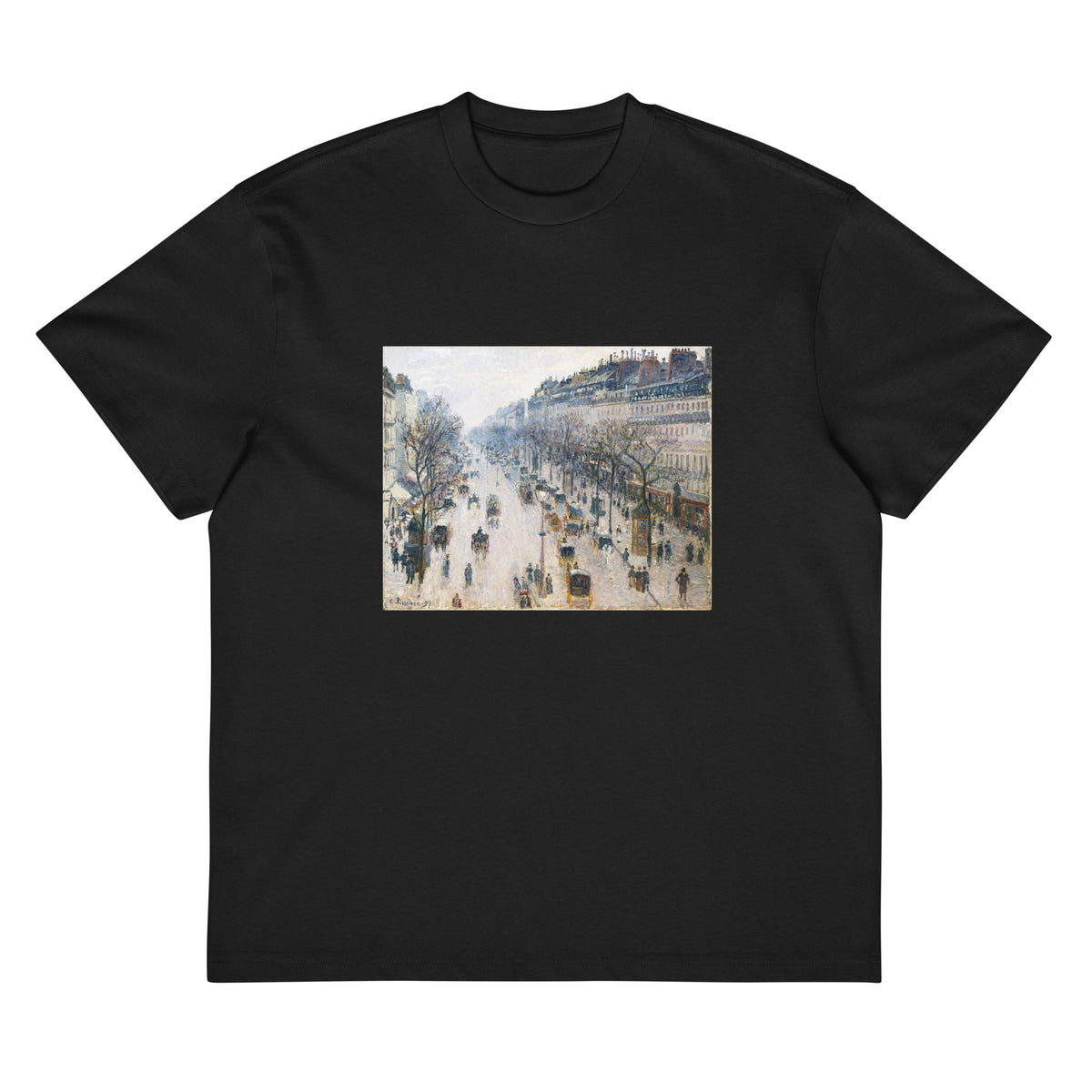 Black T-shirt The Boulevard Montmartre On A Winter Morning Signature