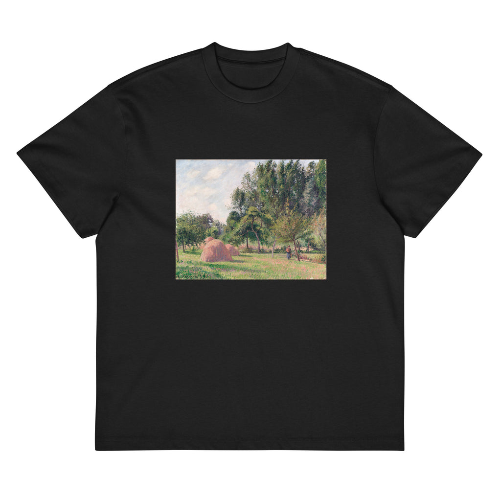 Black T-shirt Haystacks Morning Eragny Signature