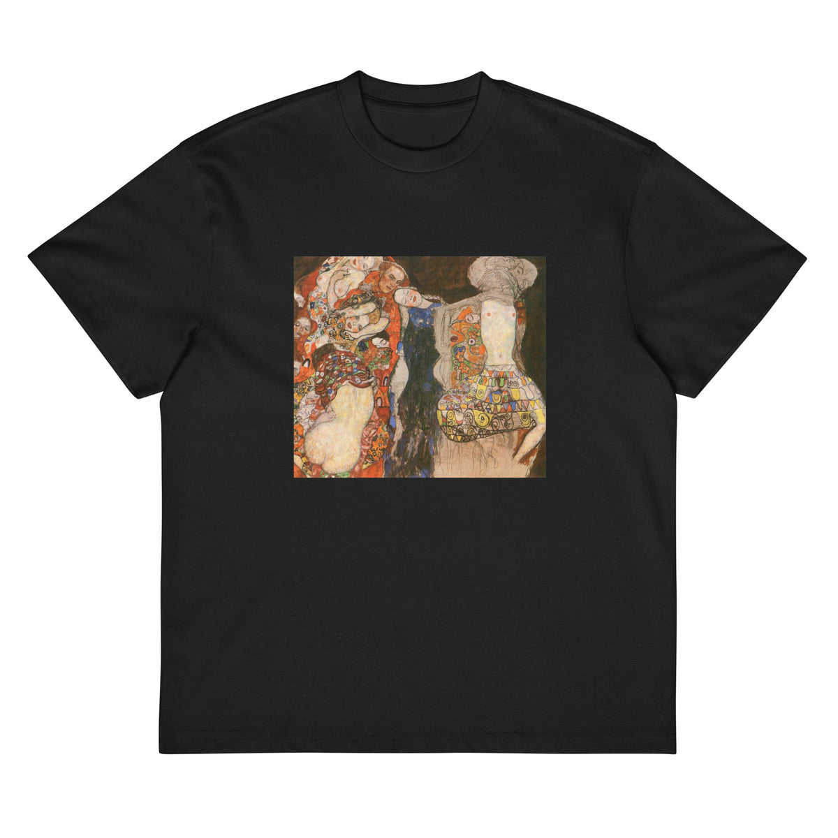 Black T-shirt Gustav Klimt The Bride Famous Painting Signature