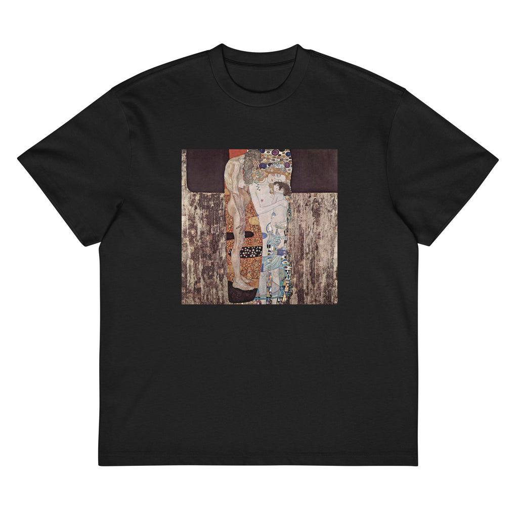 Black T-shirt Gustav Klimt The Three Ages Of The Woman Famous Painting Signature
