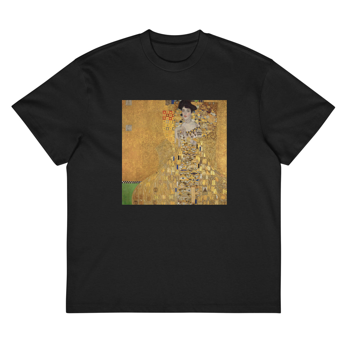 Black T-shirt Gustav Klimt Portrait Of Adele Bloch-Bauer I Famous Painting Signature