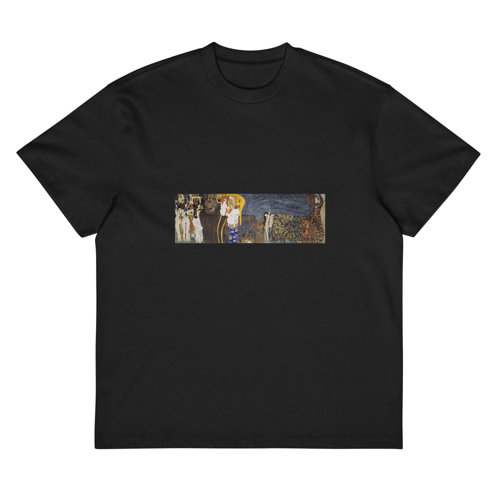 Black T-shirt Gustav Klimt The Hostile Powers Famous Painting Signature