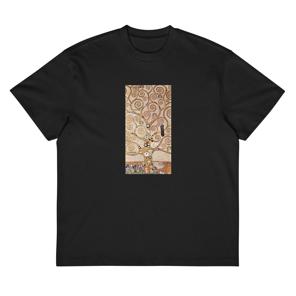 Black T-shirt Gustav Klimt L Arbre De Vie Famous Painting Signature
