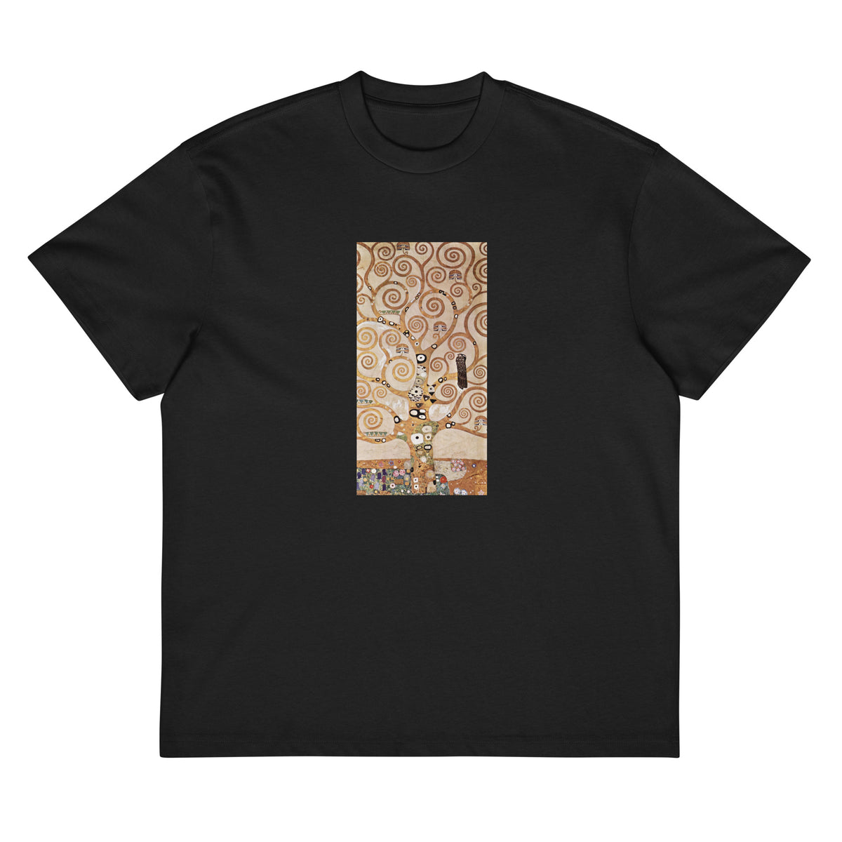 Black T-shirt Gustav Klimt L Arbre De Vie Famous Painting Signature