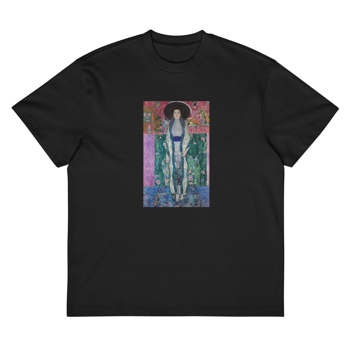Black T-shirt Gustav Klimt Portrait Of Adele Bloch-Bauer Famous Painting Signature