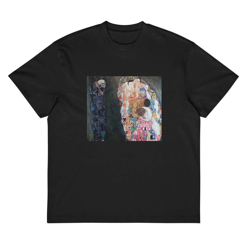 Black T-shirt Gustav Klimt Death And Life Famous Painting Signature