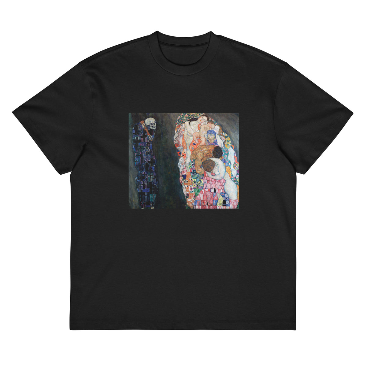 Black T-shirt Gustav Klimt Death And Life Famous Painting Signature