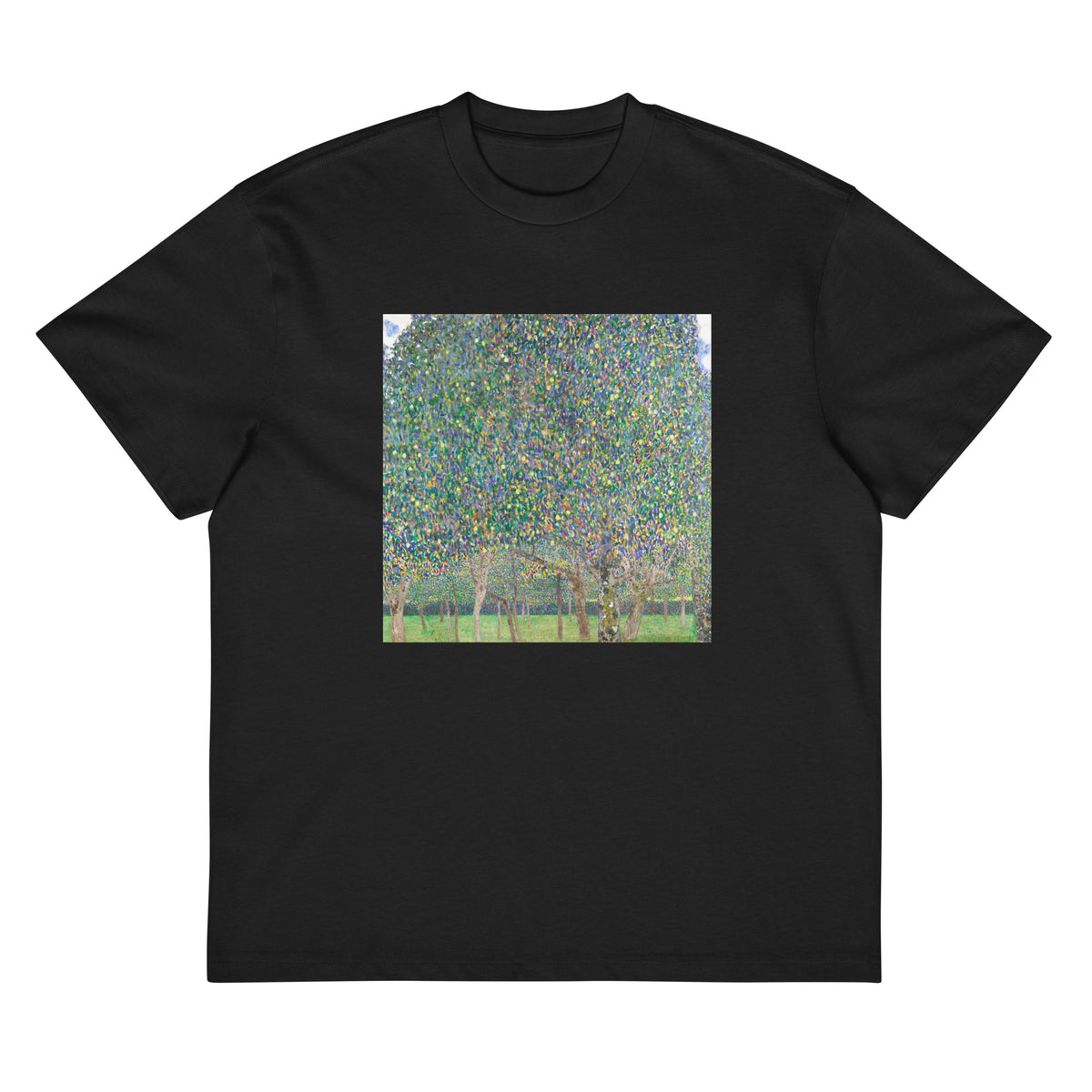 Black T-shirt Gustav Klimt Pear Tree Famous Painting Signature