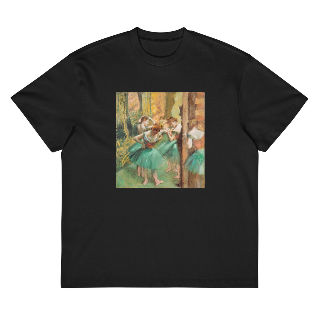 Black T-shirt Dancers Pink And Green Signature