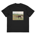 Black T-shirt Horse In A Meadow Signature