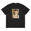 Black T-shirt Nude Lady Woman Combing Her Hair Signature