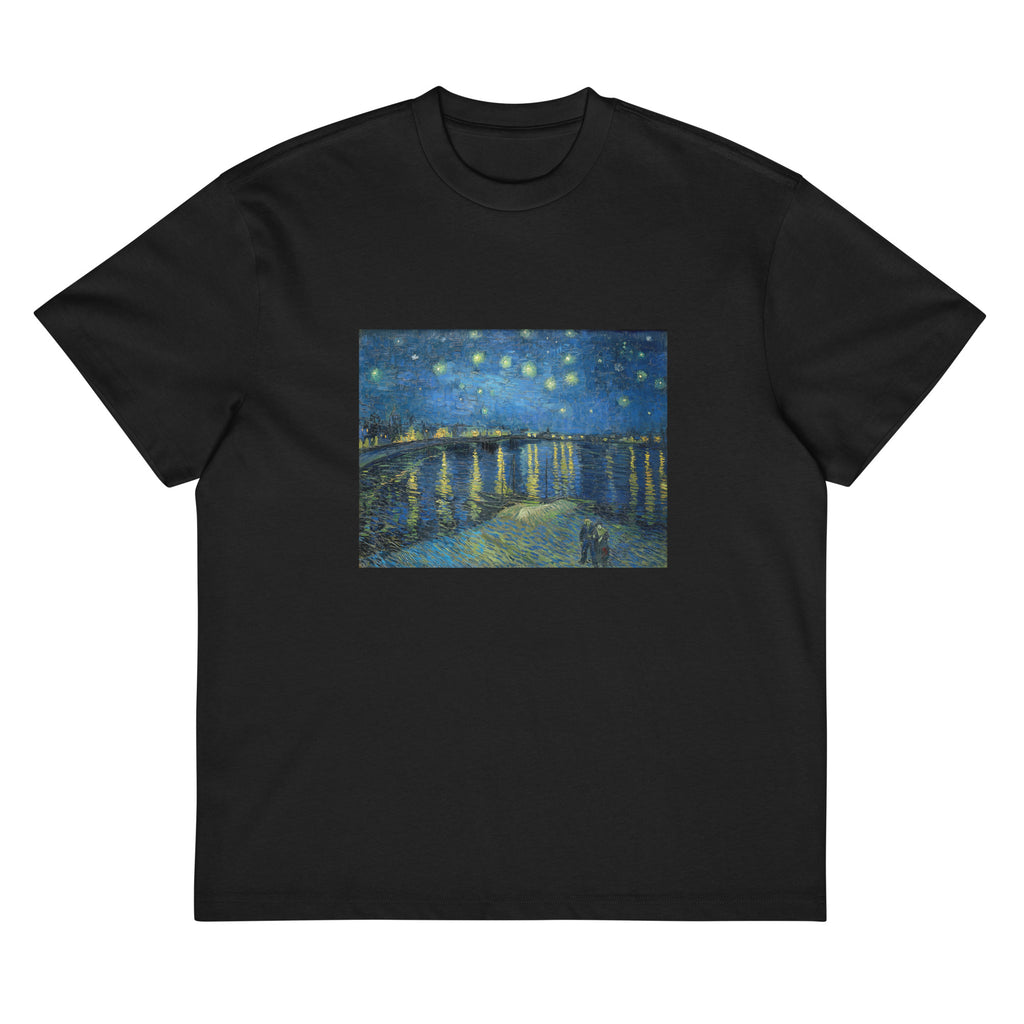 Black T-shirt Starry Night Over The Rhone Vincent Van Gogh 1888 Signature