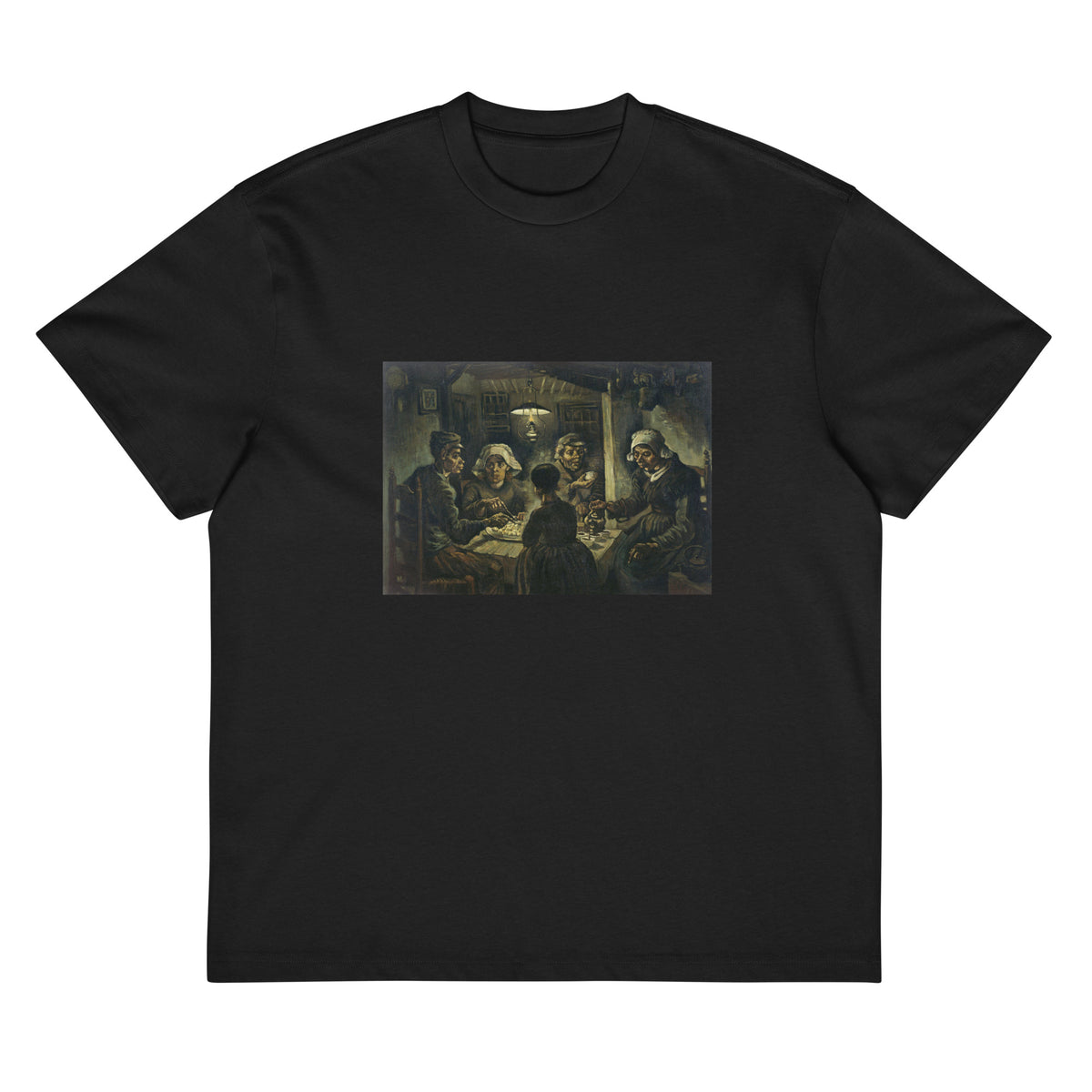 Black T-shirt The Potato Eaters Vincent Van Gogh 1885 Signature