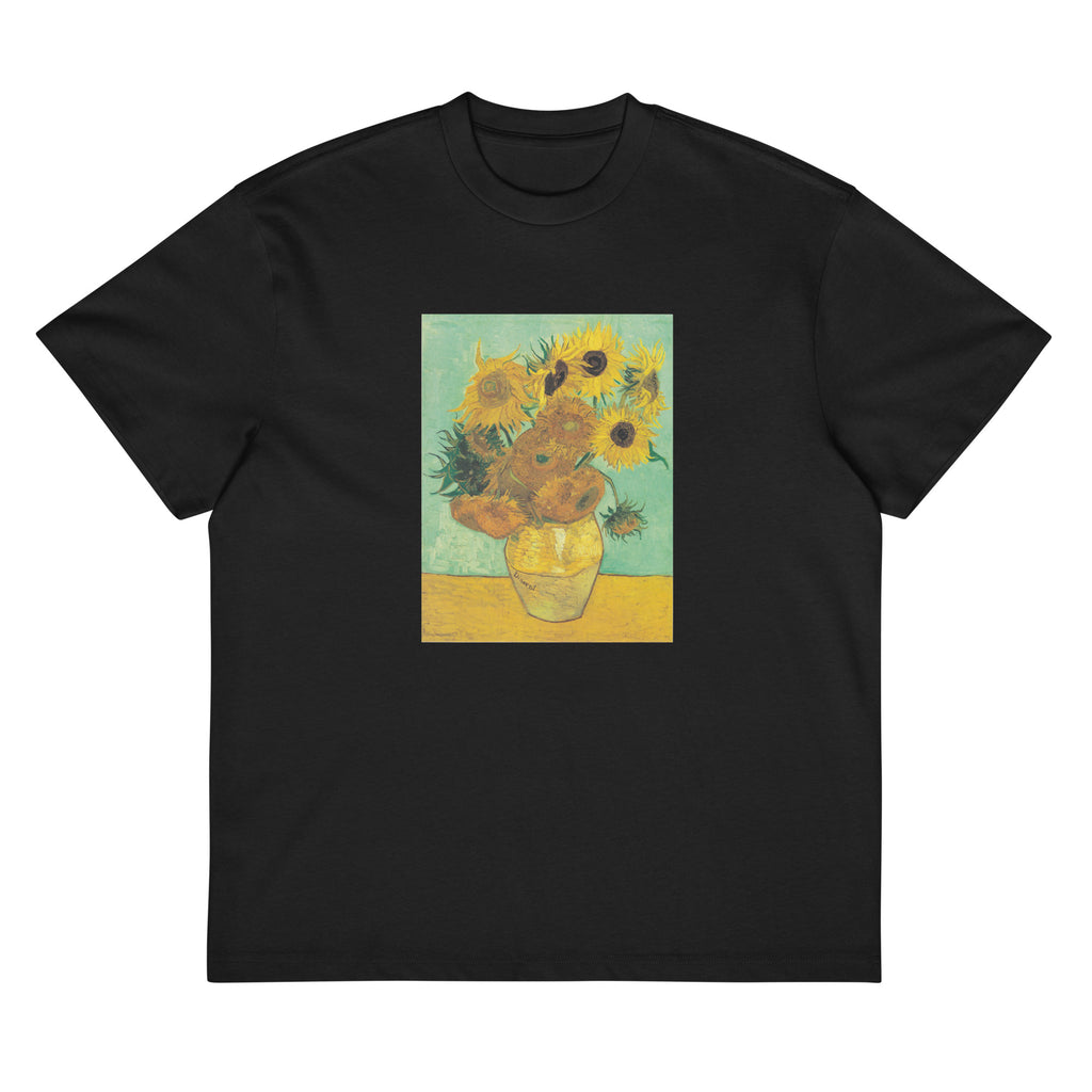 Black T-shirt Twelve Sunflowers In A Vase Vincent Van Gogh 1888 Signature
