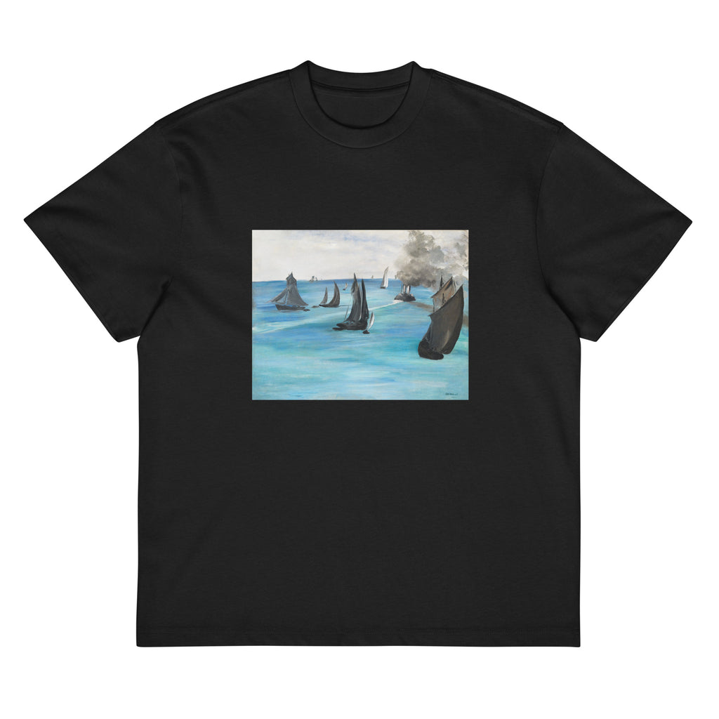 Black T-shirt Sea View Calm Weather Vue De Mer Temps Calme Signature