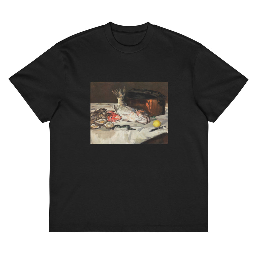 Black T-shirt Fish Still Life Signature