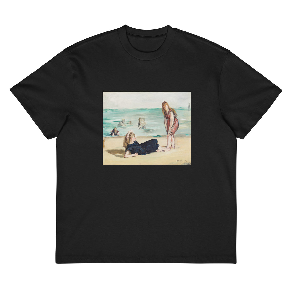 Black T-shirt On The Beach Signature