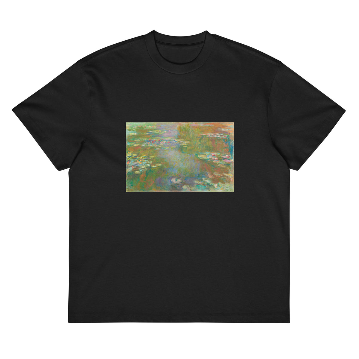 Black T-shirt Water Lily Pond Signature
