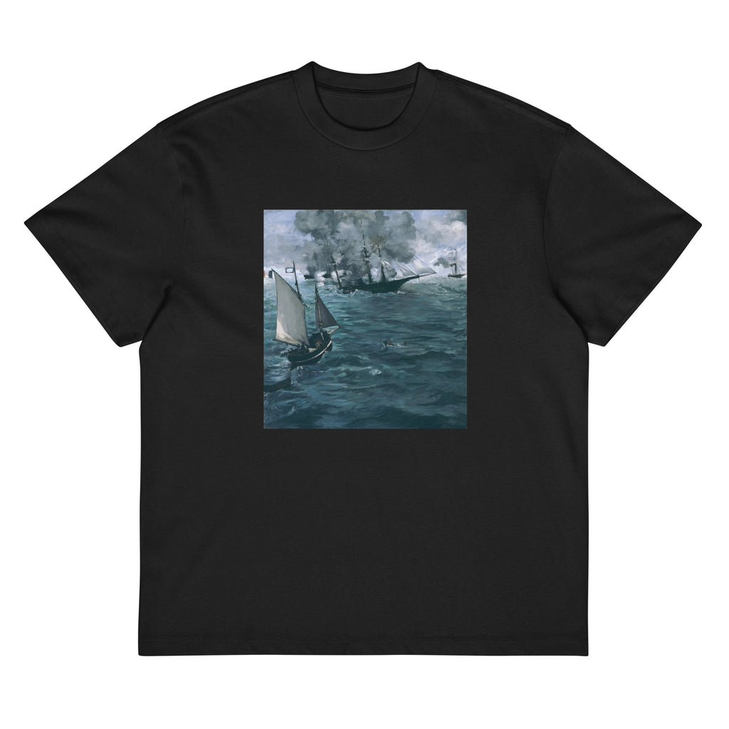 Black T-shirt The Battle Of The Kearsarge And The Alabama Edouard Manet 1864 Signature