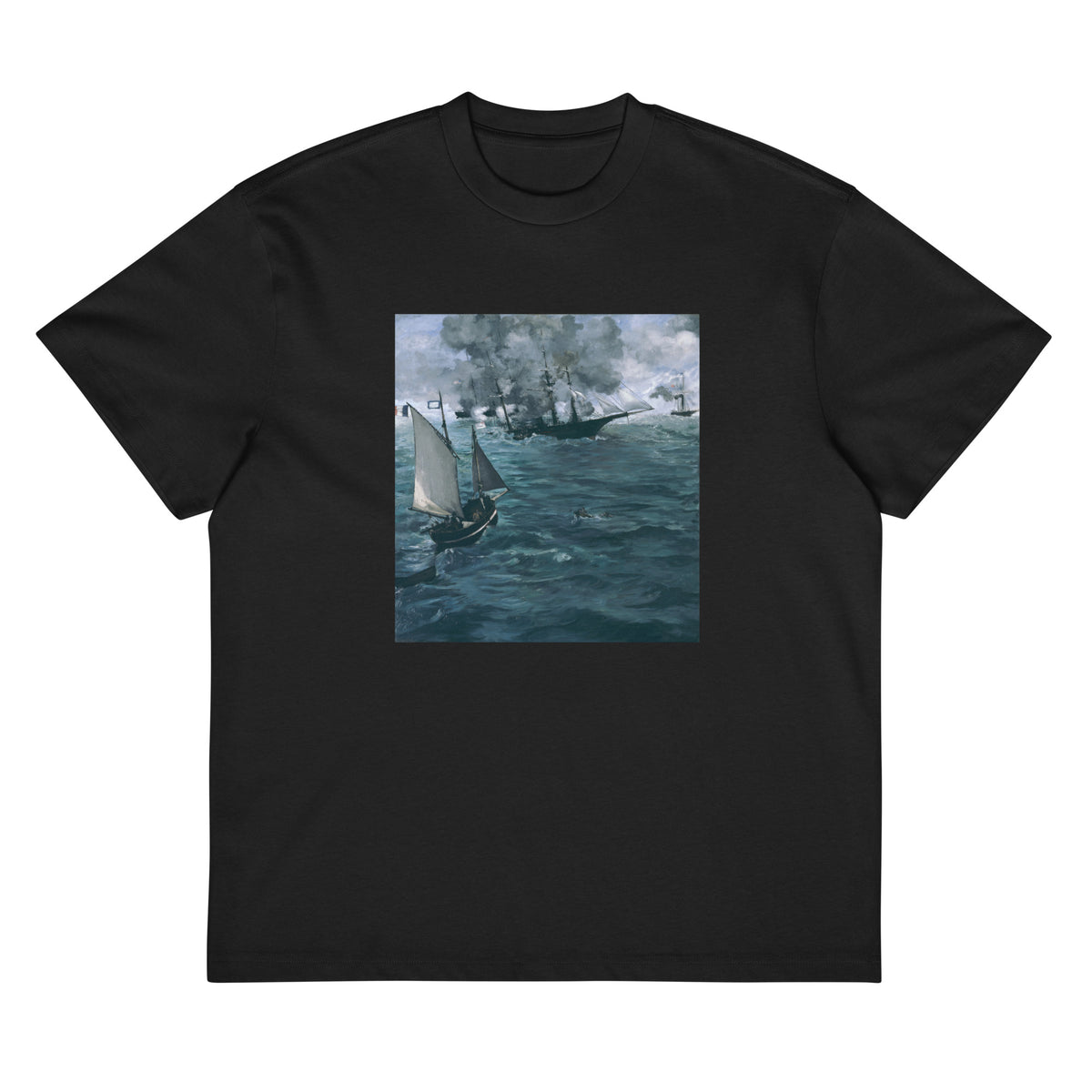 Black T-shirt The Battle Of The Kearsarge And The Alabama Edouard Manet 1864 Signature