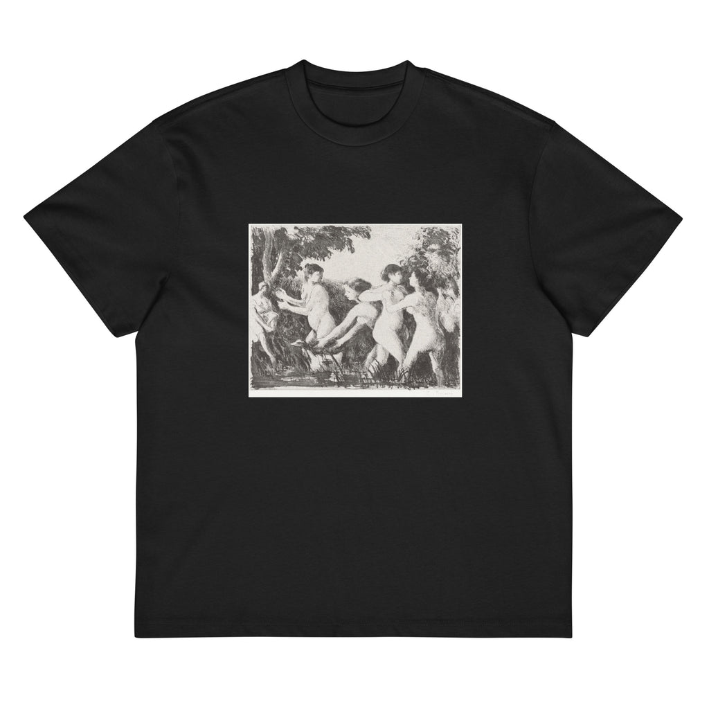 Black T-shirt Bathers Wrestling Signature