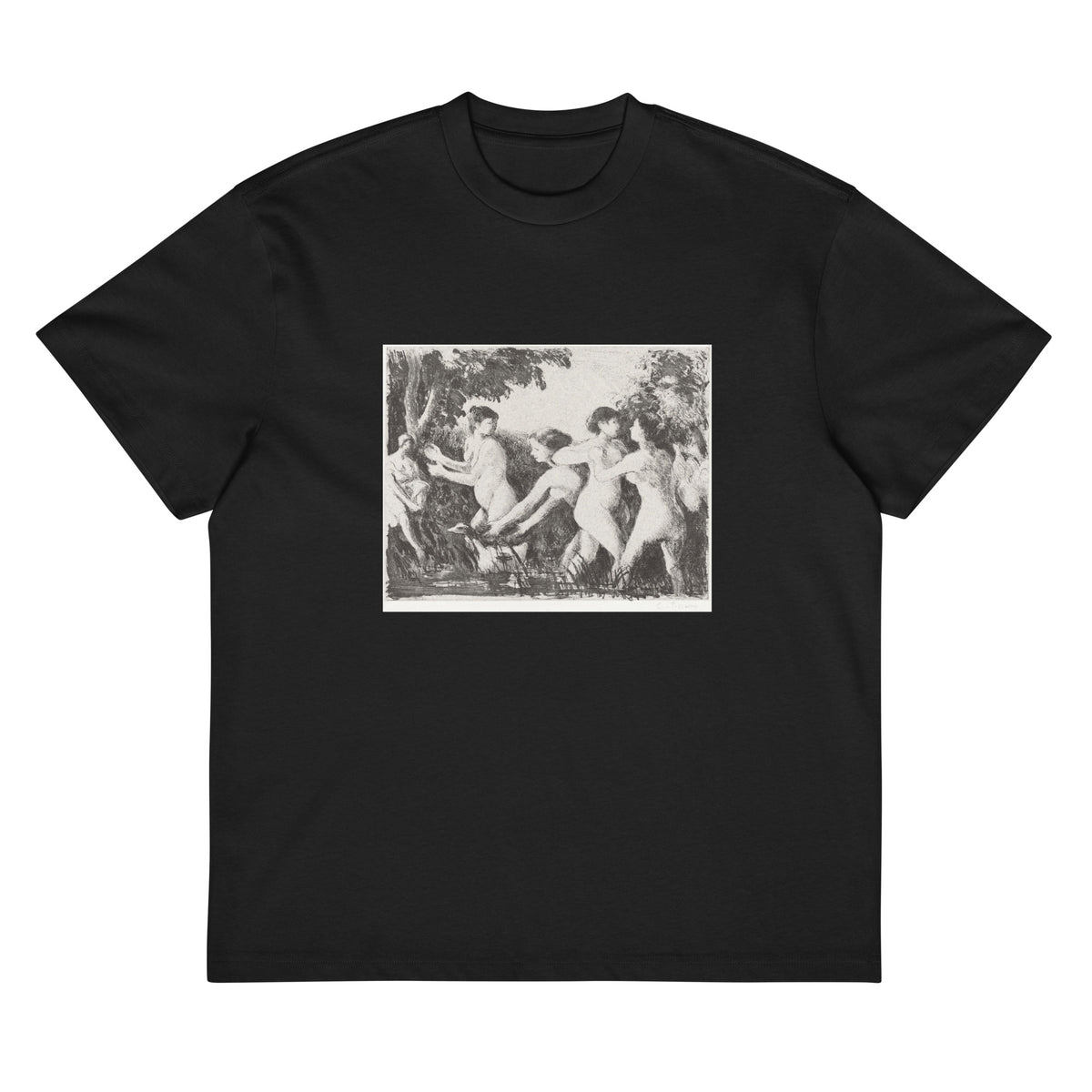 Black T-shirt Bathers Wrestling Signature