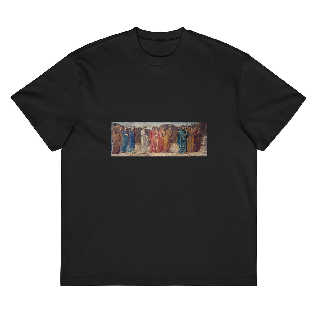 Black T-shirt Cupid And Psyche - Palace Green Murals - The King And Other Mourners Abandon Psyche To The Monster Signature