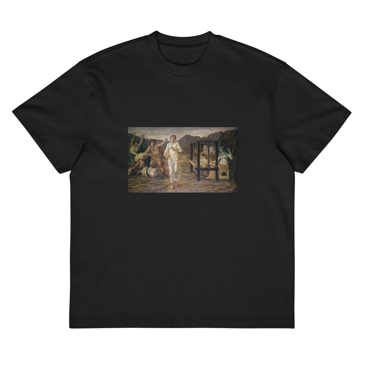 Black T-shirt Cupid And Psyche - Palace Green Murals - Psyche Set - Venus The Task 1881 Signature