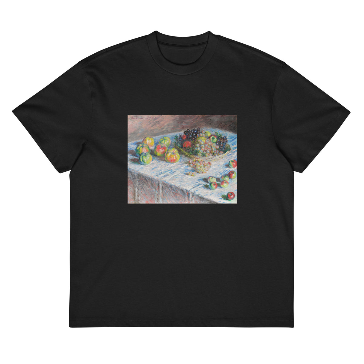 Black T-shirt Apples And Grapes II Signature