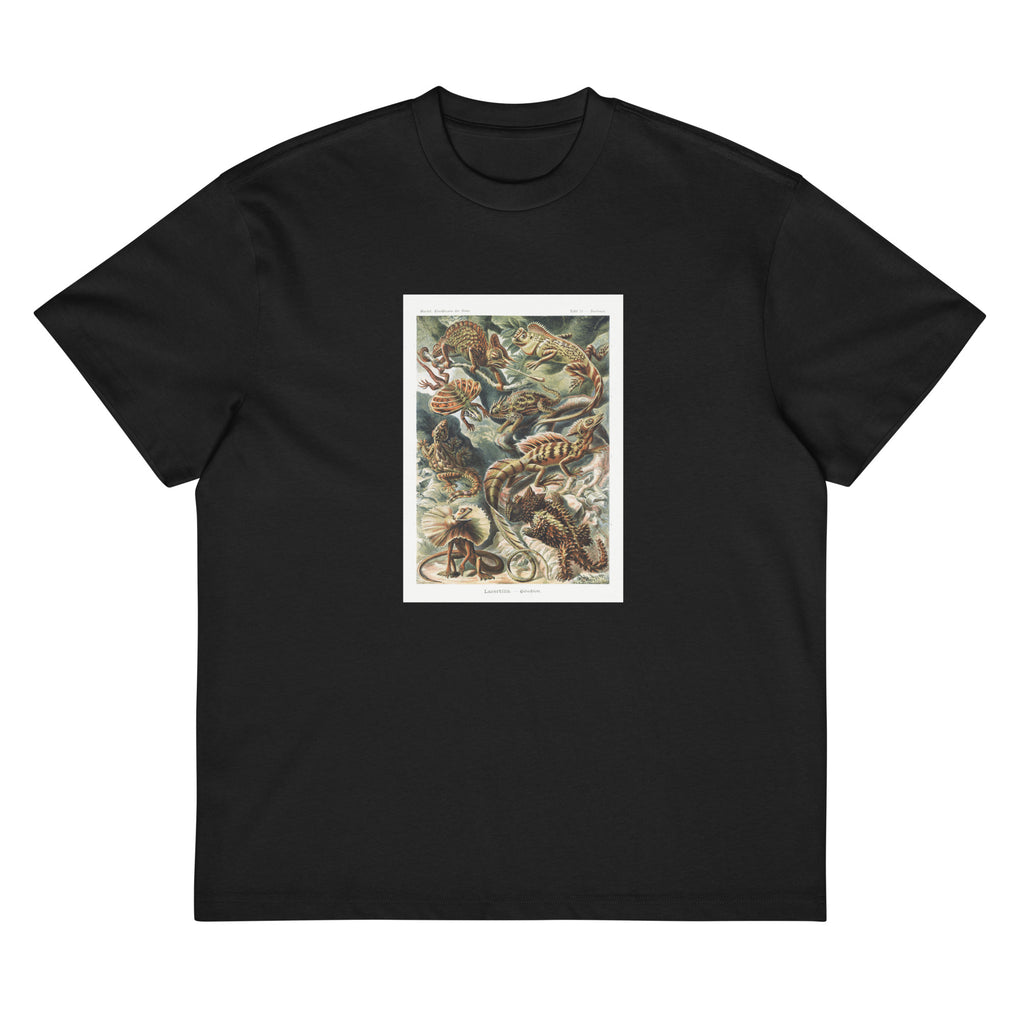 Black T-shirt Lacertilia Eidechlen Signature