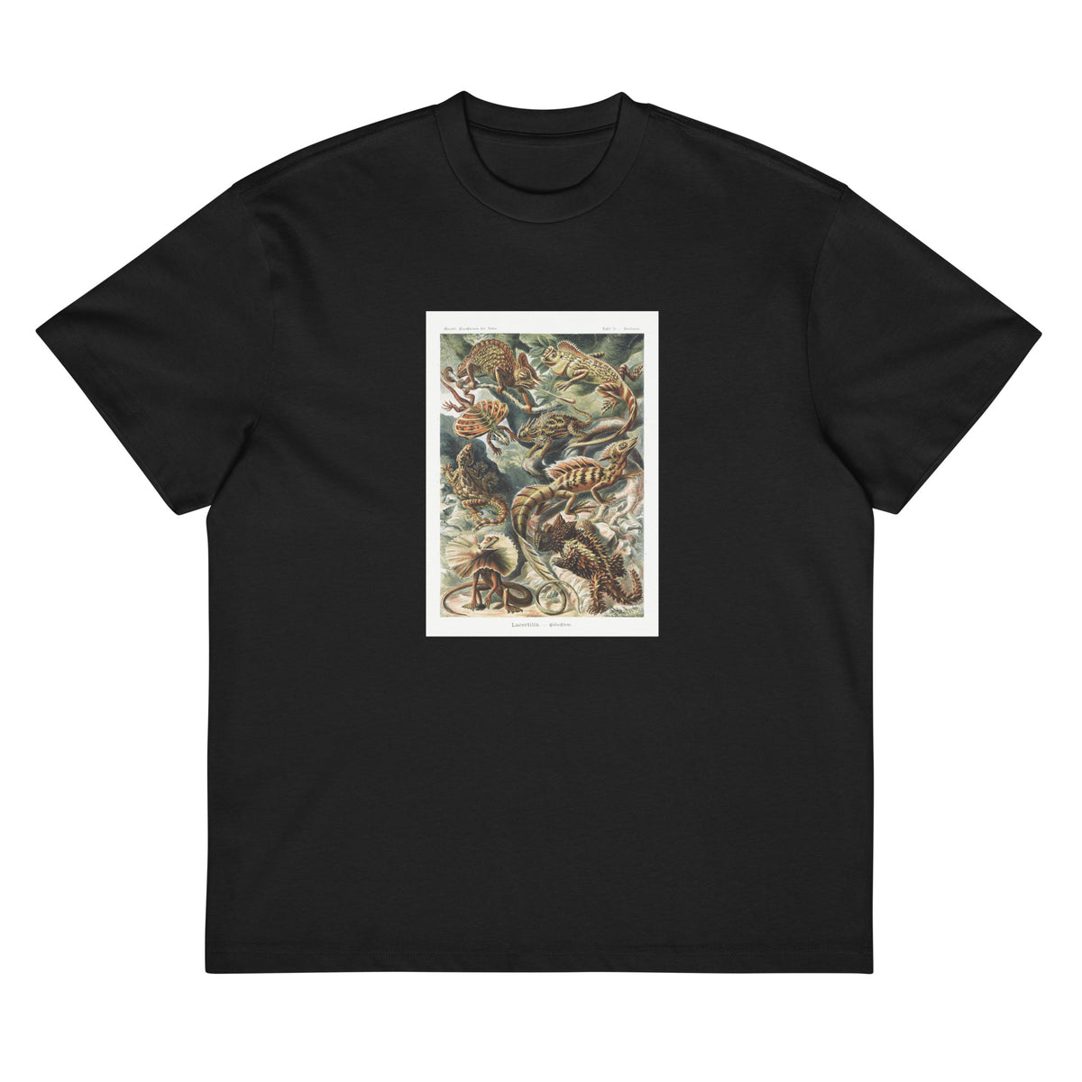 Black T-shirt Lacertilia Eidechlen Signature