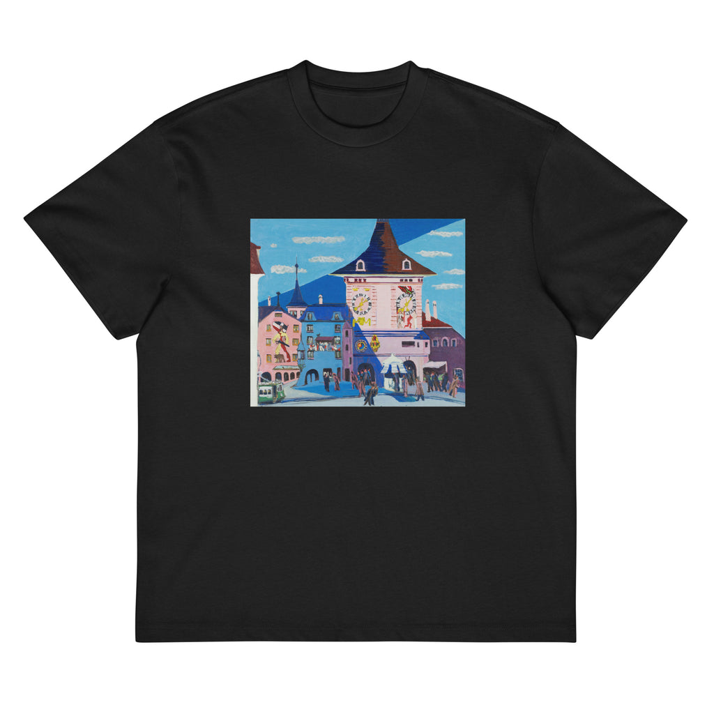 Black T-shirt Bern With Belltower Signature