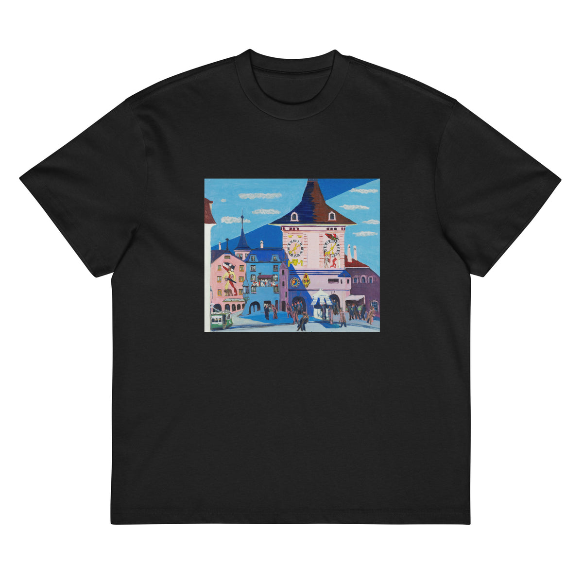 Black T-shirt Bern With Belltower Signature