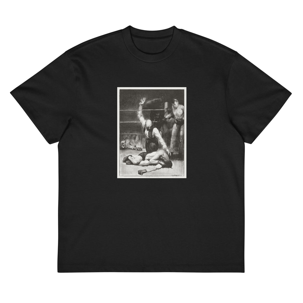 Black T-shirt Counted Out Second Stone Print Signature